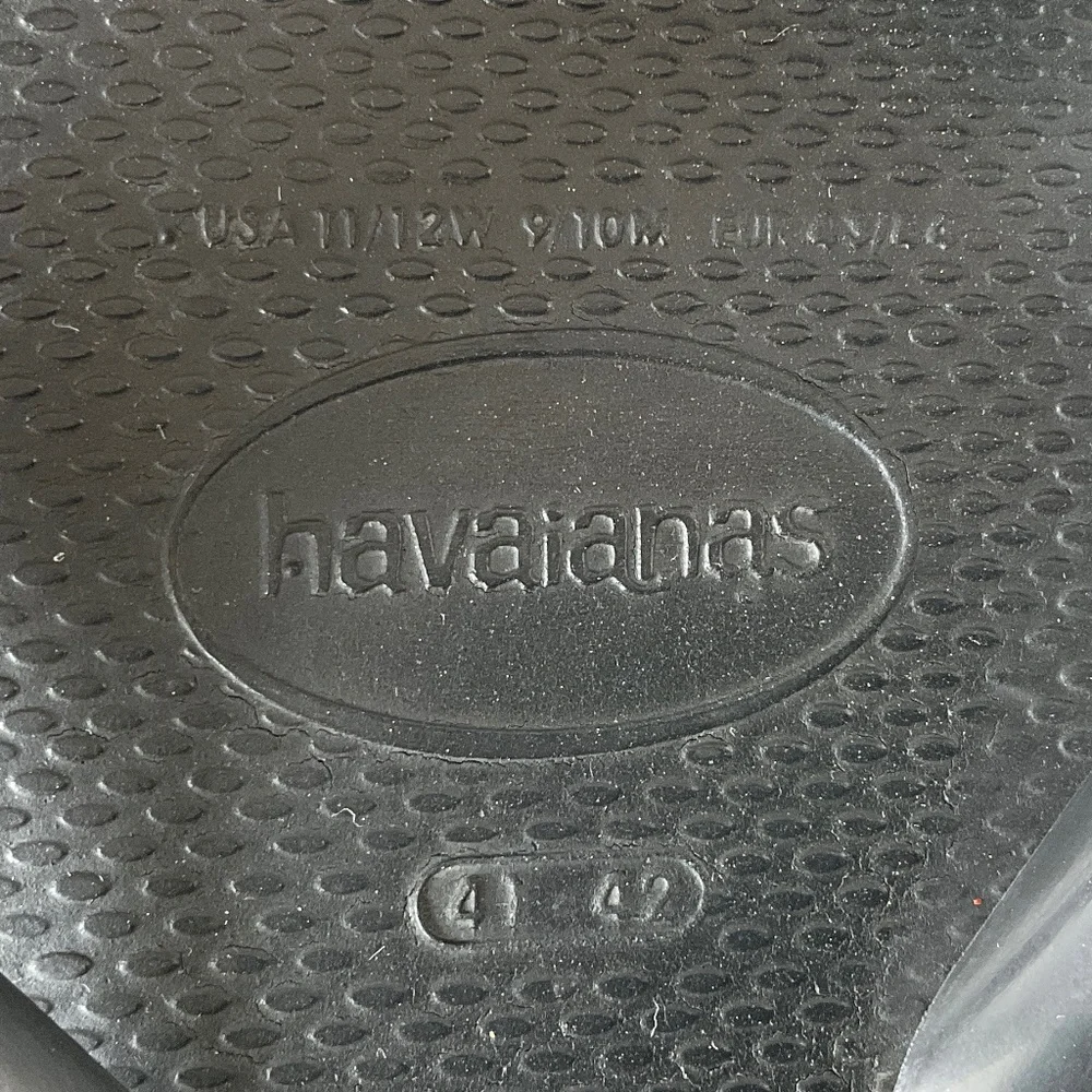 HAVAIANAS Black Thong Flip Flop Black Unisex Size 11/12 Women 9/10 Men